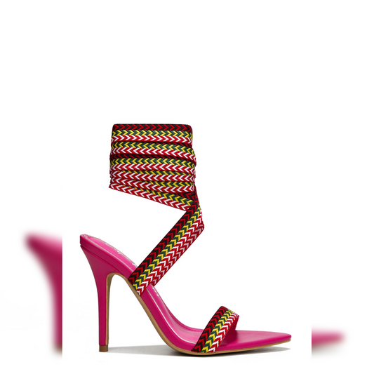 Celinda Lace-Up Pointed Toe Heels – Colorful Strappy Stiletto Sandals for Women