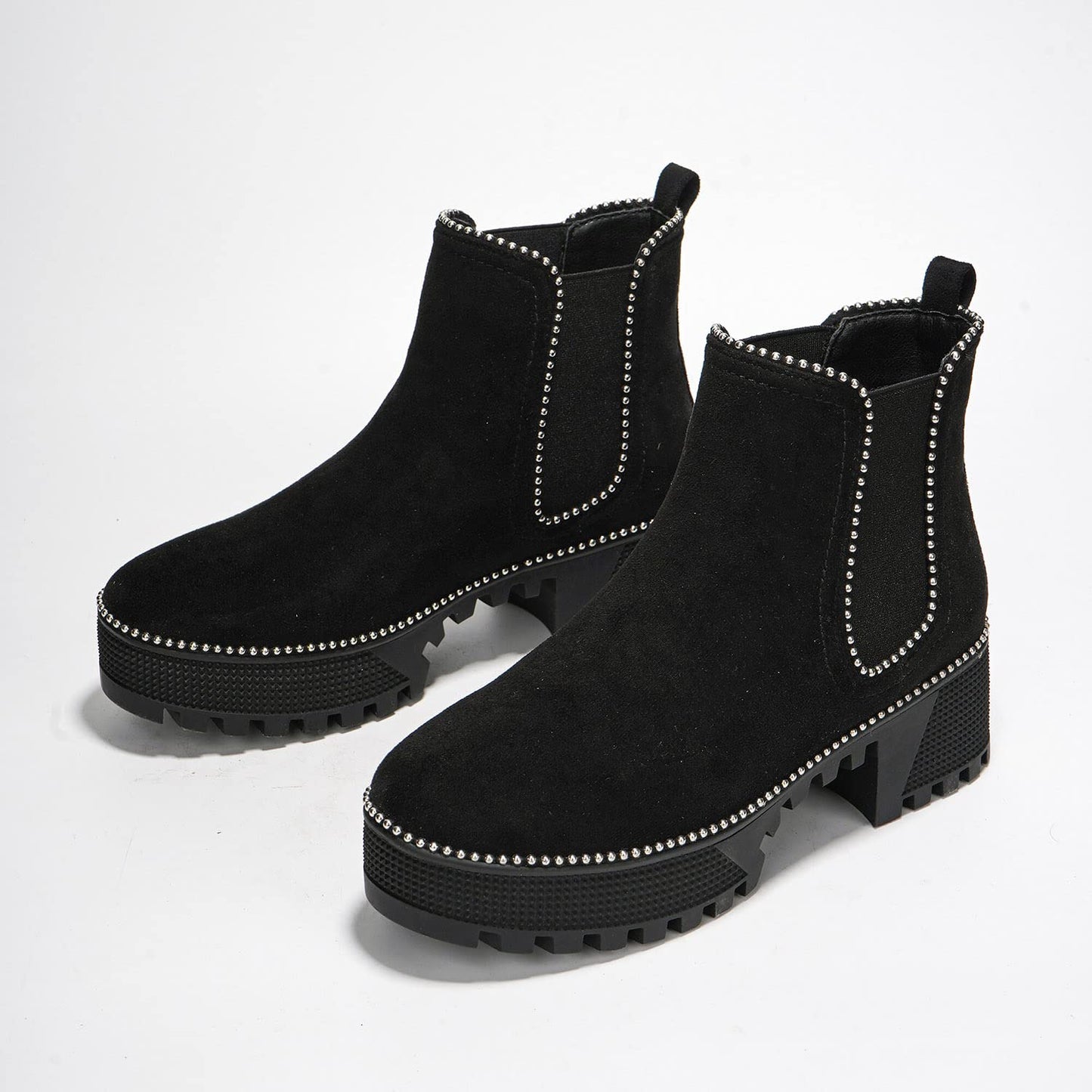 Tilda  Studded Platform Chelsea Boots – Chunky Ankle Combat Boots for Women