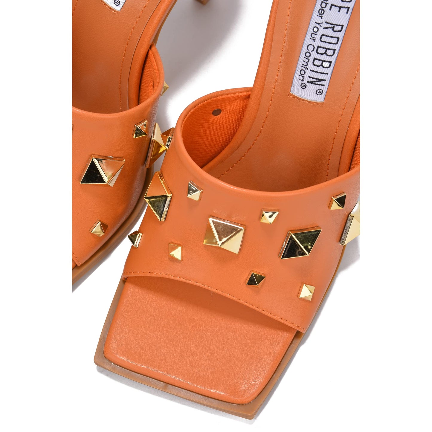 Popo Studded Square Toe Stiletto Heels – Punk Style Mules for Bold Women
