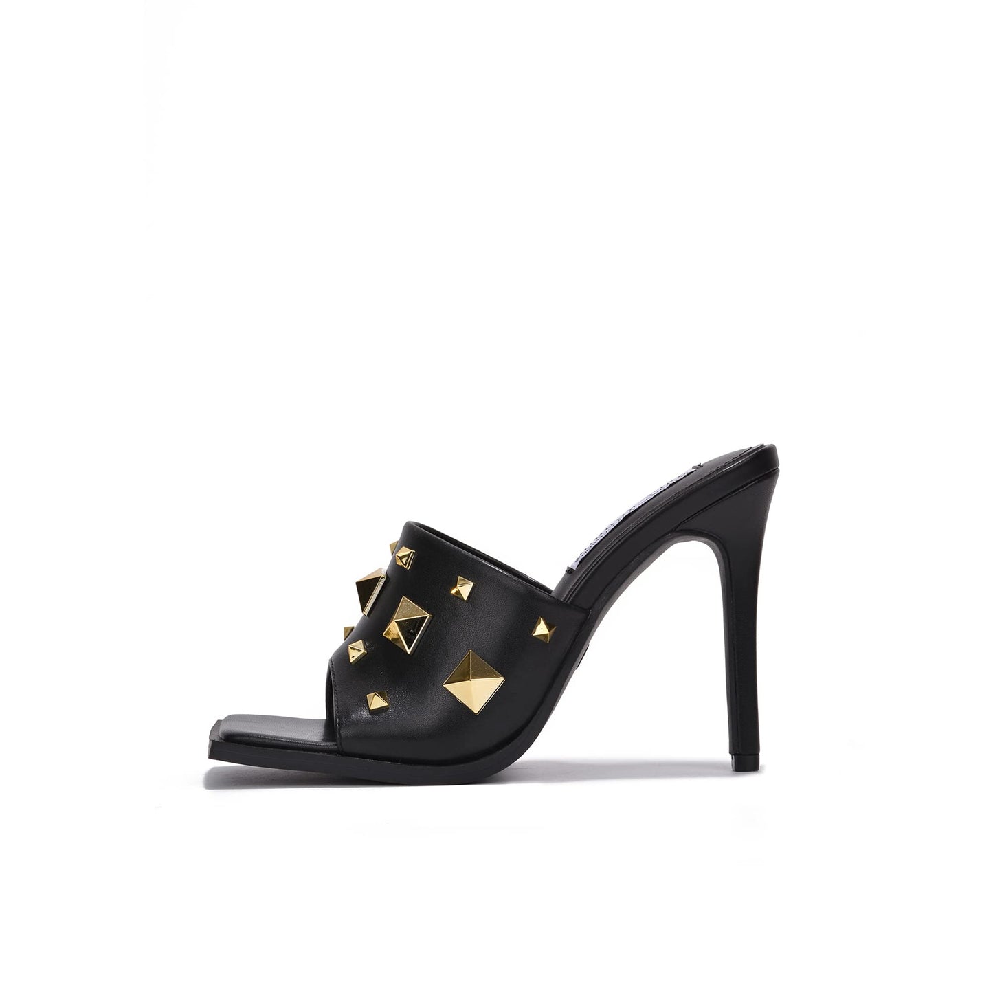 Popo Studded Square Toe Stiletto Heels – Punk Style Mules for Bold Women