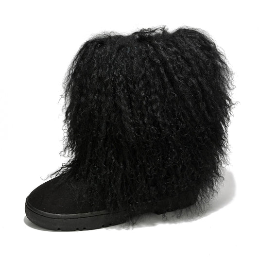 Freezy Faux Fur Winter Boots for Women – Warm Fluffy Snow Moon Boots with Plush Exterior