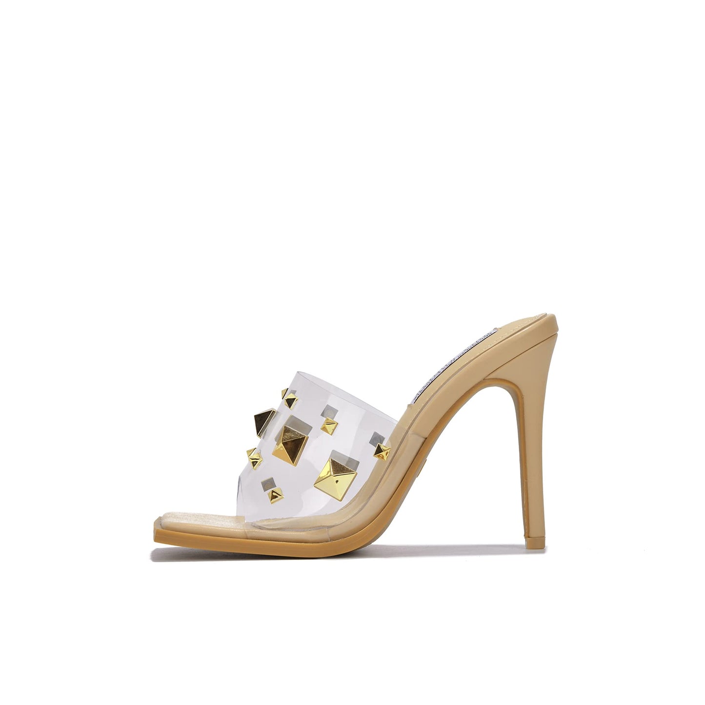 Popo Studded Square Toe Stiletto Heels – Punk Style Mules for Bold Women